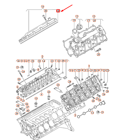 NEW AUDI A6 C6 RIGHT VALVE COVER GASKET 07L103484F ORIGINAL