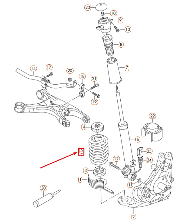 NEW AUDI A4 B8 REAR AXLE COIL SPRING 8K0511115DJ ORIGINAL