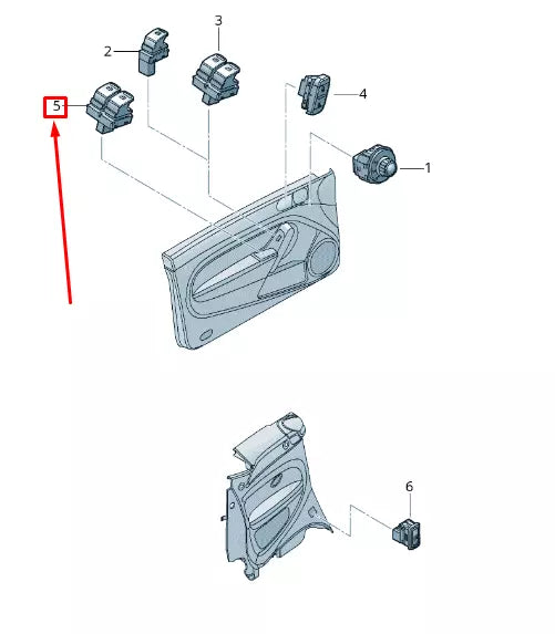 NEW VOLKSWAGEN BEETLE A5 FRONT LEFT DOOR WINDOW SWITCH LHD 5C5959857CICX