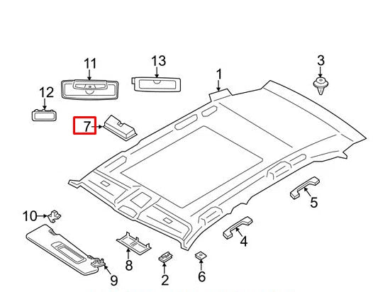 NEW BMW X5 F15 F16 UPPER CONSOLE COMPARTMENT GLASSES TRAY 51447352807 ORIGINAL