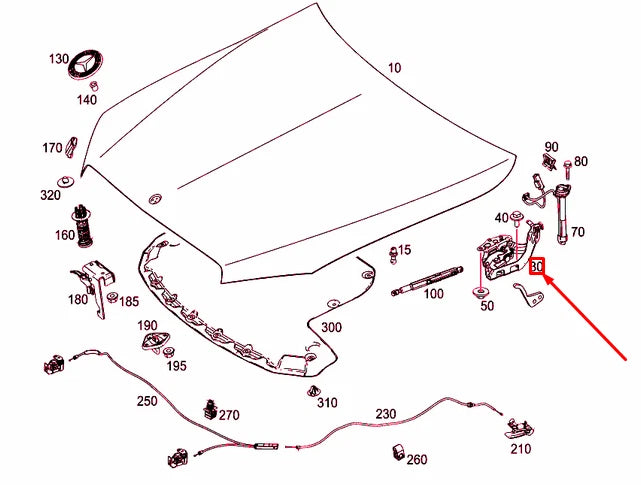 NEW MERCEDES-BENZ GLC COUPE C253 ENGINE HOOD LEFT HINGE A2538800128