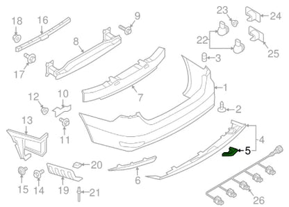 NEW VW BEETLE A5 REAR BUMPER TOW HOOK EYE CAP COVER 5C6807441D9B9 ORIGINAL