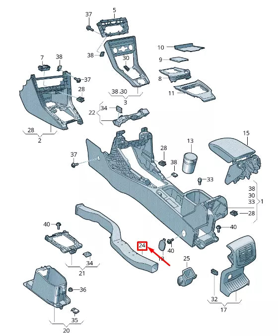 NEW VOLKSWAGEN T-ROC A11 CENTER AIR GUIDE CHANNEL 2GA864253
