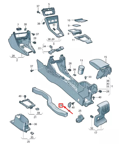 NEW VOLKSWAGEN T-ROC A11 CENTER AIR GUIDE CHANNEL 2GA864253