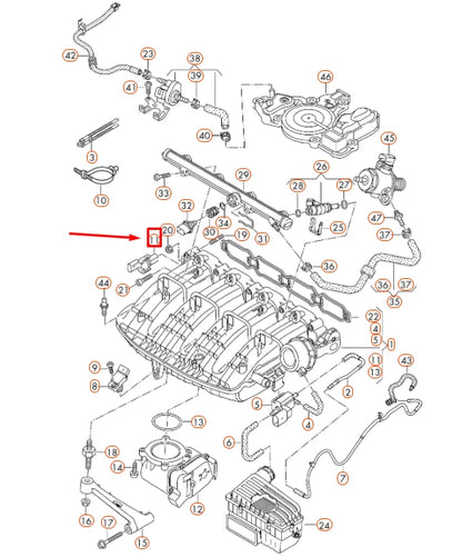 NEW AUDI A1 8X INTAKE MANIFOLD SWING ANGLE SENSOR 06K907386D ORIGINAL