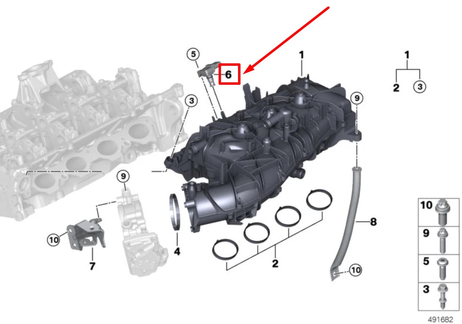 NEW BMW 3 G20, G28 MAP SENSOR 13628637900 8637900 ORIGINAL