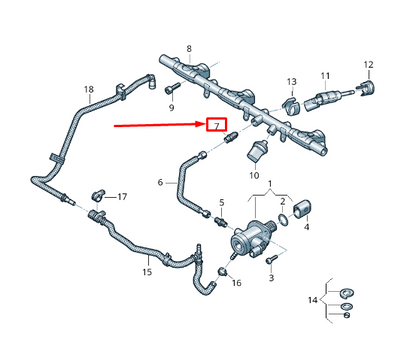 new audi rs3 fuel line adapter 06k127065j original