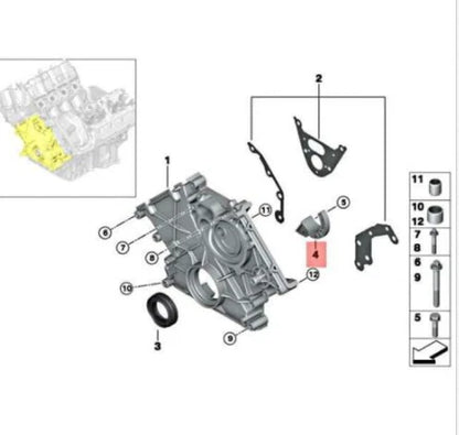 NEW BMW 5 GT F07 ENGINE TIMING CHAIN GUIDE LOWER 11147574373 ORIGINAL