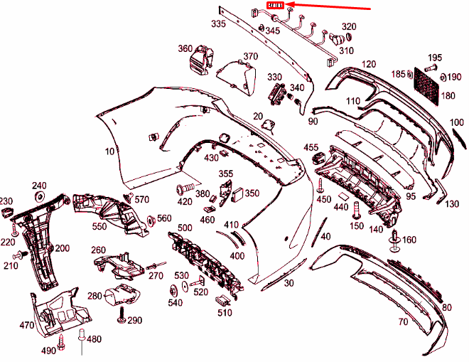 new mb s coupe c217 rear bumper electrical wiring harness a2175407116 original