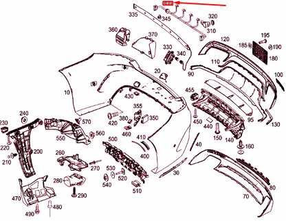 new mb s coupe c217 rear bumper electrical wiring harness a2175407116 original