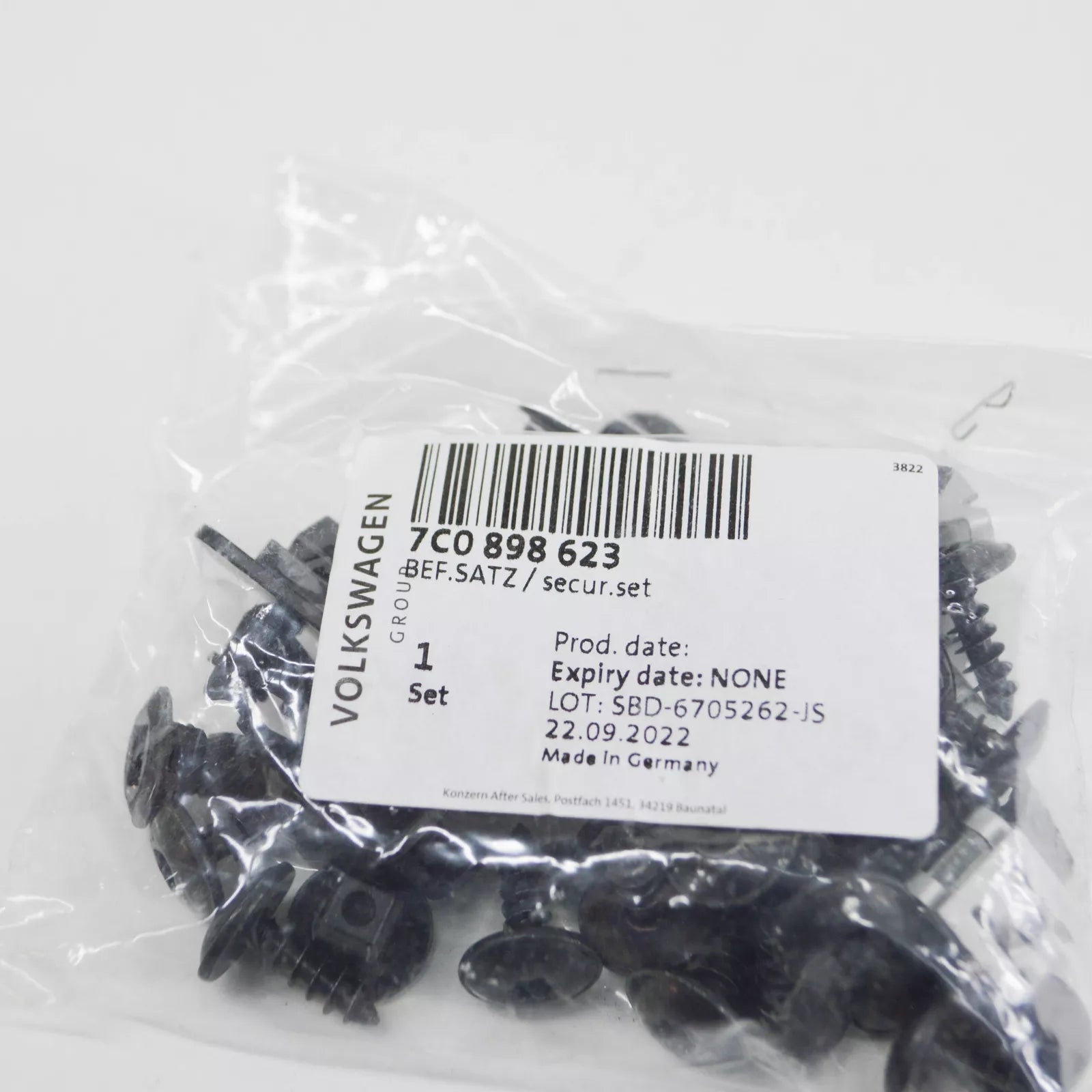 NEW VOLKSWAGEN CRAFTER SZ FRONT BUMPER FIXING REPAIR SET 7C0898623 ORIGINAL