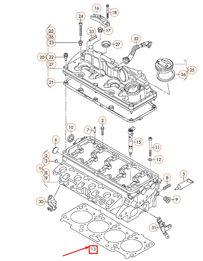 NEW AUDI A1 8X CYLINDER HEAD GASKET 03L103383BP