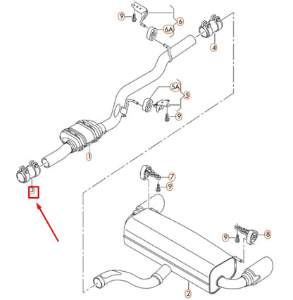 NEW AUDI A1 8X DUAL CLAMP EXHAUST SLEEVE CLIP 1K0253141H ORIGINAL
