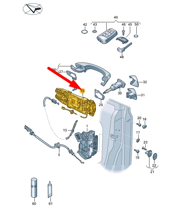 NEW VW ARTEON 3H7 FRONT LEFT DOOR HANDLE MOUNTING BAR LHD 3G8837885G ORIGINAL