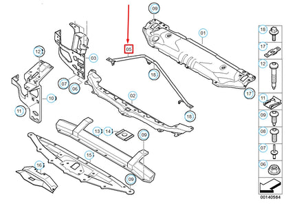 NEW BMW 5 E60 FRONT PANEL V-SUPPORT 51647033745 7033745 ORIGINAL