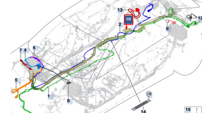 new bmw 5 g30 battery cable positive under floor 61126807324 original