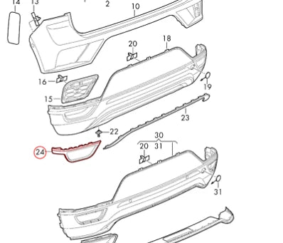 NEW VOLKSWAGEN T-ROC REAR BUMPER CHROME LEFT CORNER TRIM 2GA807833A2ZZ ORIGINAL