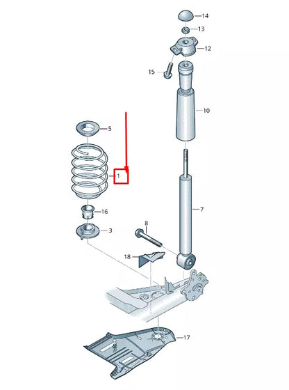 NEW AUDI Q2 GA REAR COIL SPRING 5Q0511121DH