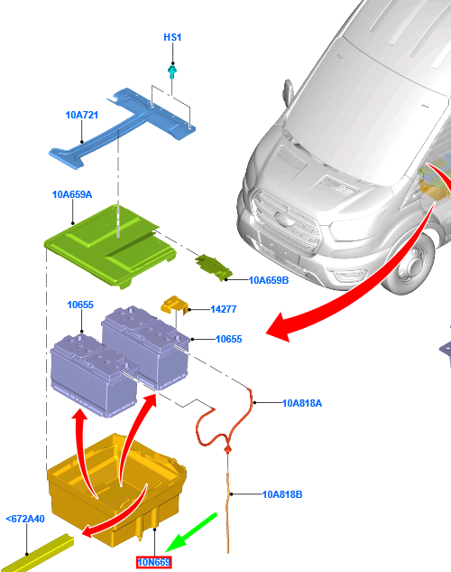 new ford transit mk4 battery pad 2083177 gk2t-10n669-bb original