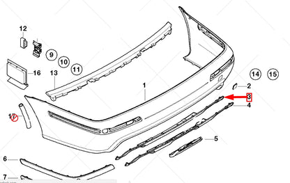 NEW BMW 5 E39 M5 REAR BUMPER LOWER CENTER DIFFUSER 51122693662 ORIGINAL