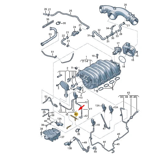 NEW VW TOUAREG 7P MK2 VACUUM PIPE 079133789C ORIGINAL