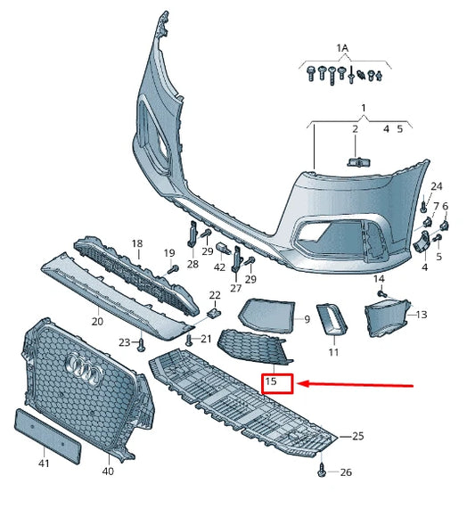 NEW AUDI RSQ3 8U FRONT RIGHT BUMPER AIR GUIDE GRILLE 8U0807682MT94 ORIGINAL