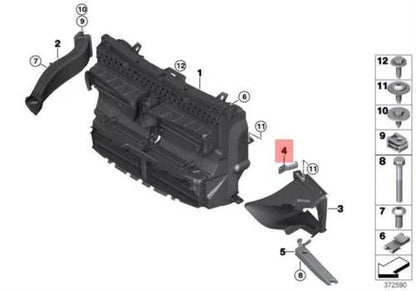 NEW BMW F45 F46 RADIATOR AIR DUCT HOLDER UPPER LEFT 7325045 51747325045 ORIGINAL