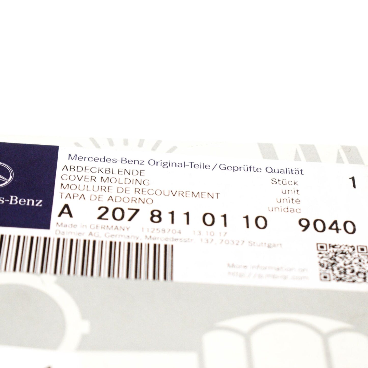 NEW MB E-CLASS W212 LEFT WING MIRROR LOWER COVER A20781101109040 2015 ORIGINAL