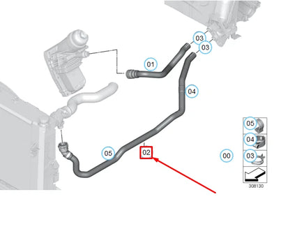 NEW BMW 1 F20 HEATER EXCHANGER RETURN HOSE 64219243891 9243891 ORIGINAL