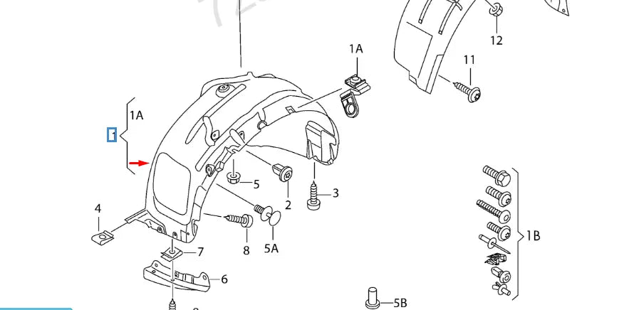 NEW AUDI Q5 8R FRONT LEFT SIDE FENDER LINER SPLASH SHIELD 8K0261225A