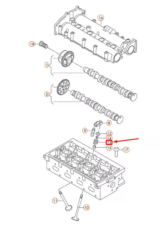 NEW AUDI VW AUDI VALVE SPRING INLET 06E109623H ORIGINAL