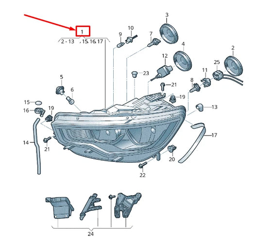NEW AUDI A6 AVANT C7 FRONT RIGHT HEADLIGHT LHD 4G0941004N ORIGINAL