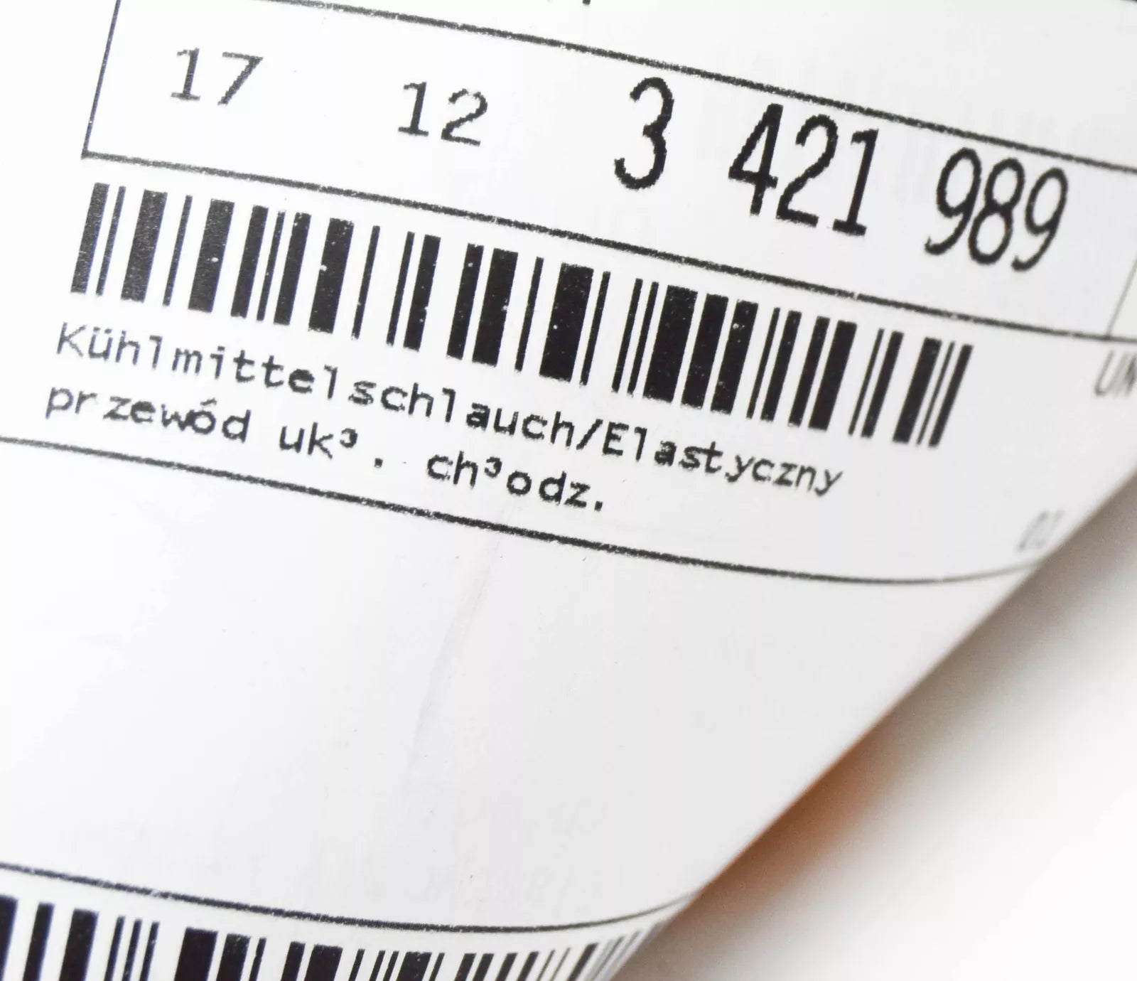 NEW BMW E83 X3 RADIATOR COOLANT HOSE 3421989 17123421989 ORIGINAL