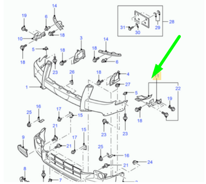new ford ranger mk2 front left bumper bracket 5044234 6m34-17d959-ac original