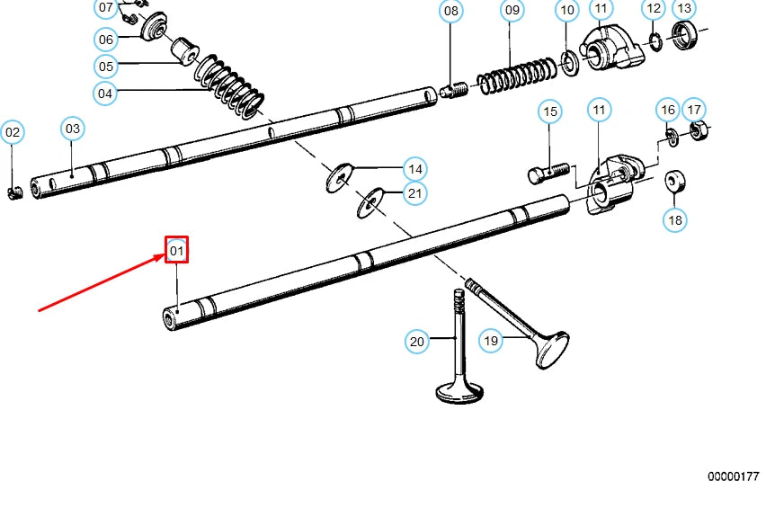 NEW BMW 6 E24 FRONT ROCKER ARM SHAFT 11331274963 1274963 ORIGINAL
