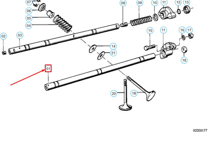 NEW BMW 6 E24 FRONT ROCKER ARM SHAFT 11331274963 1274963 ORIGINAL