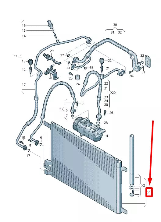 NEW VW PASSAT ALLTRACK B8 3G5 A/C RADIATOR 5Q0816411BL S ORIGINAL