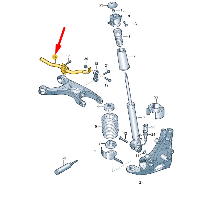 NEW AUDI A6 C7 REAR ANTI ROLL BAR 4G0511305L ORIGINAL