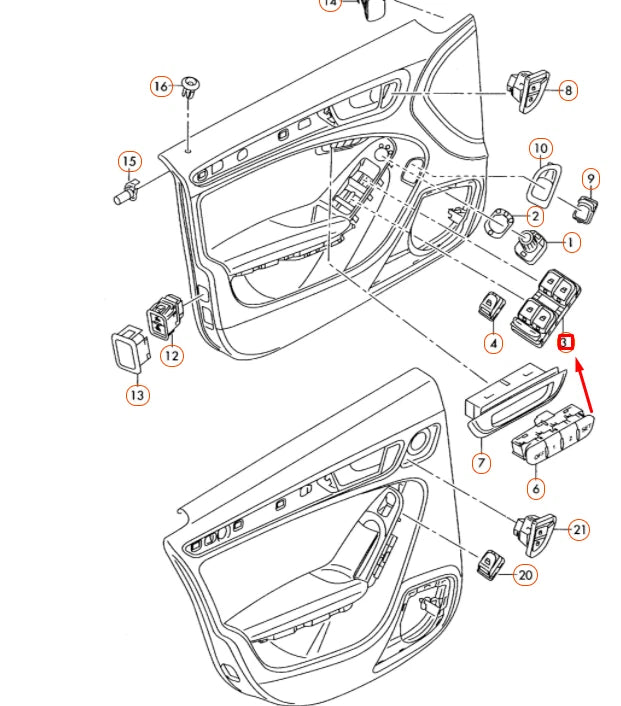NEW AUDI A4 B8 FRONT LEFT DOOR WINDOW SWITCH LHD 8K0959851FV10 ORIGINAL