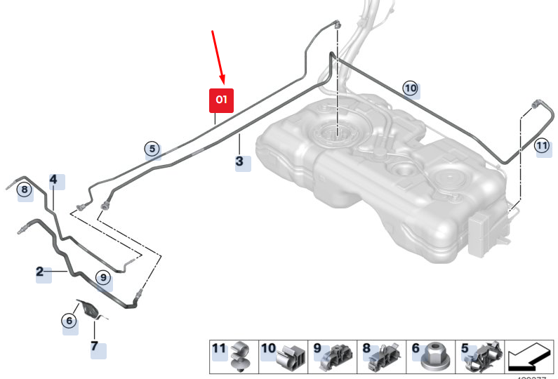 new bmw x2 f39 fuel feed line 16127300620 7300620 original