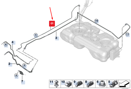 new bmw x2 f39 fuel feed line 16127300620 7300620 original