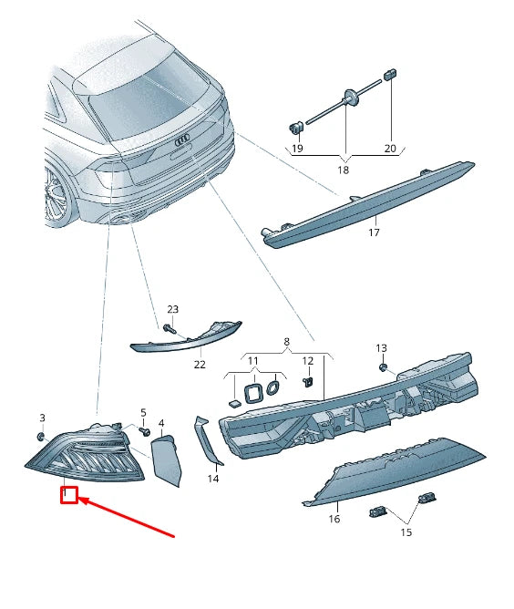 NEW AUDI Q8 4MN REAR LEFT TAILLIGHT 4M8945069 ORIGINAL