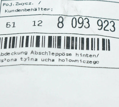 NEW BMW X7 G07 M REAR BUMPER INNER TOW HOOK EYE COVER 51128093923 ORIGINAL