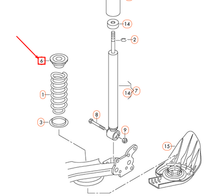 NEW AUDI A1 MK1 REAR UPPER AXLE COIL SPRING UNDERLAY 1J0512149B ORIGINAL