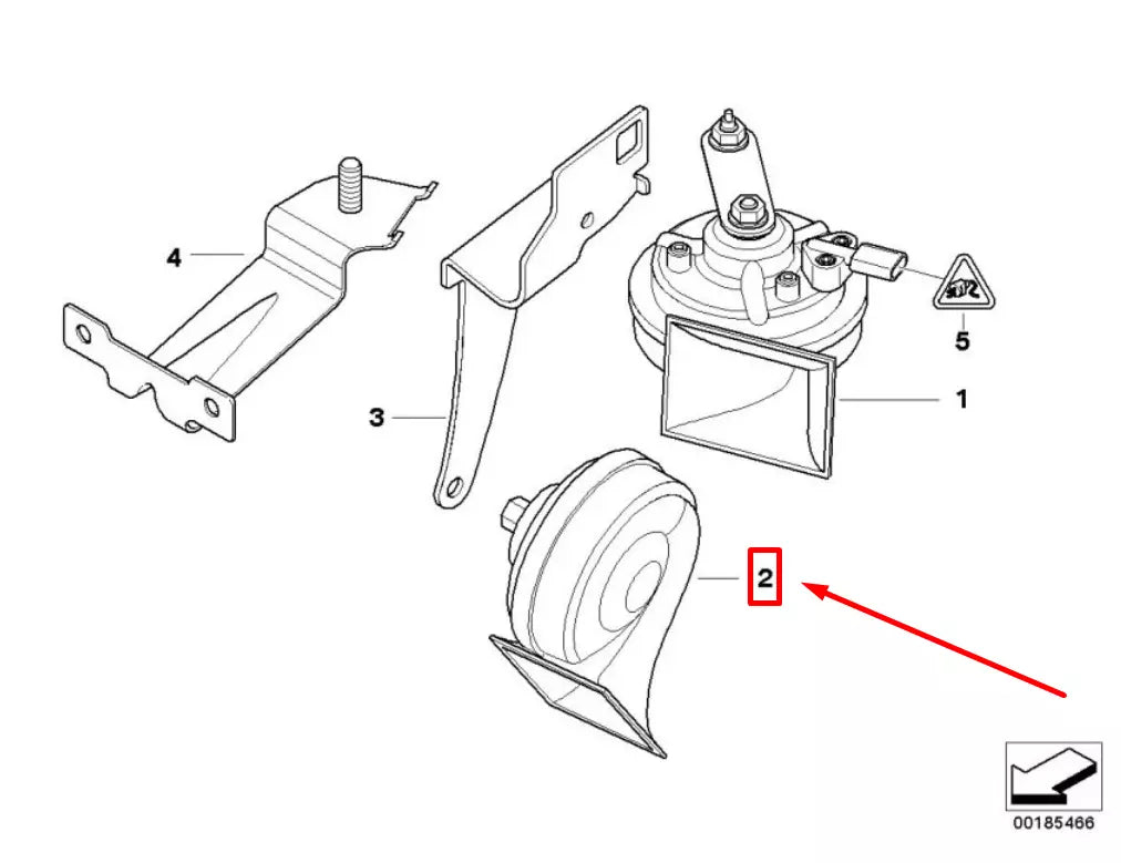 NEW BMW 5 E60 LOW PITCH HORN SIGNAL 61337839347 7839347 ORIGINAL