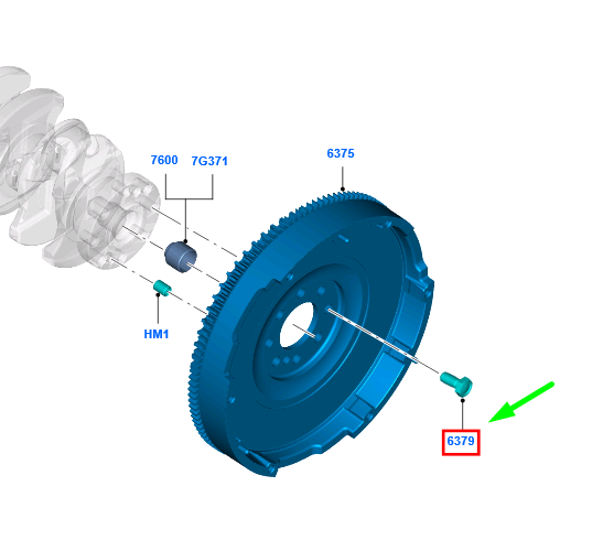 new ford ranger t6 mk3 flywheel bolt 1717560 bb3q-6379-aa original