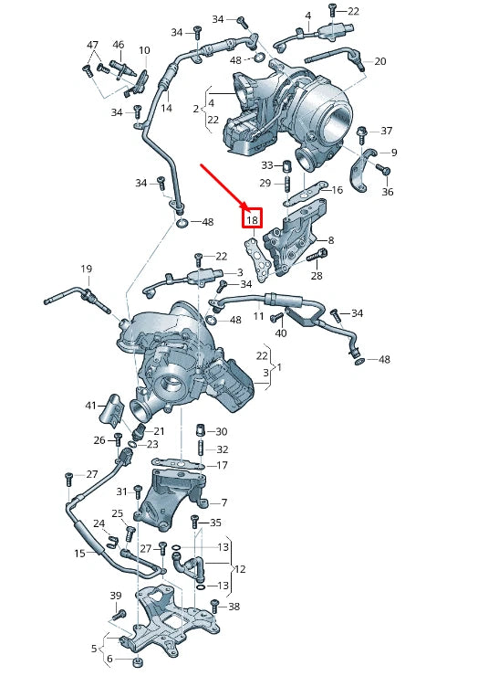 NEW AUDI Q8 4MN EXHAUST TURBOCHARGER MOUNT SEAL 057103147K
