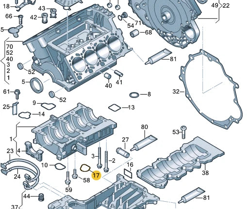 NEW AUDI A4 B6 ENGINE SEAL 079103121AA ORIGINAL