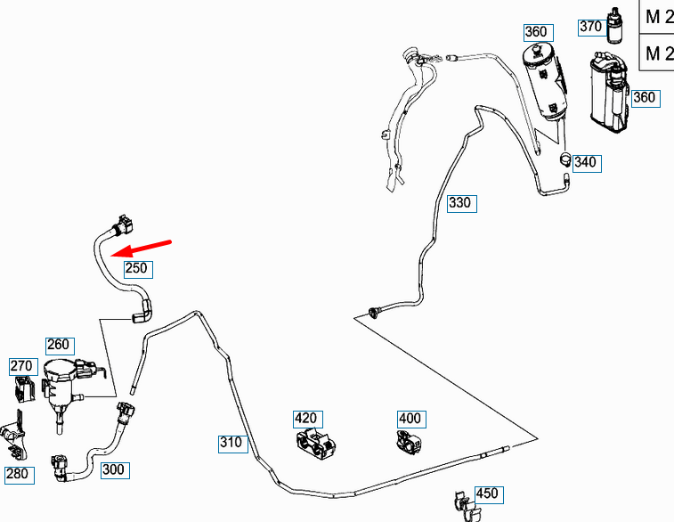 NEW MERCEDES-BENZ C-CLASS W205 PURGE LINE A2054710115 ORIGINAL