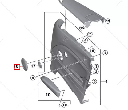 NEW BMW 2 F23 FRONT DOOR LOUDSPEAKER COVER HARMAN KARDON 51417279319 ORIGINAL